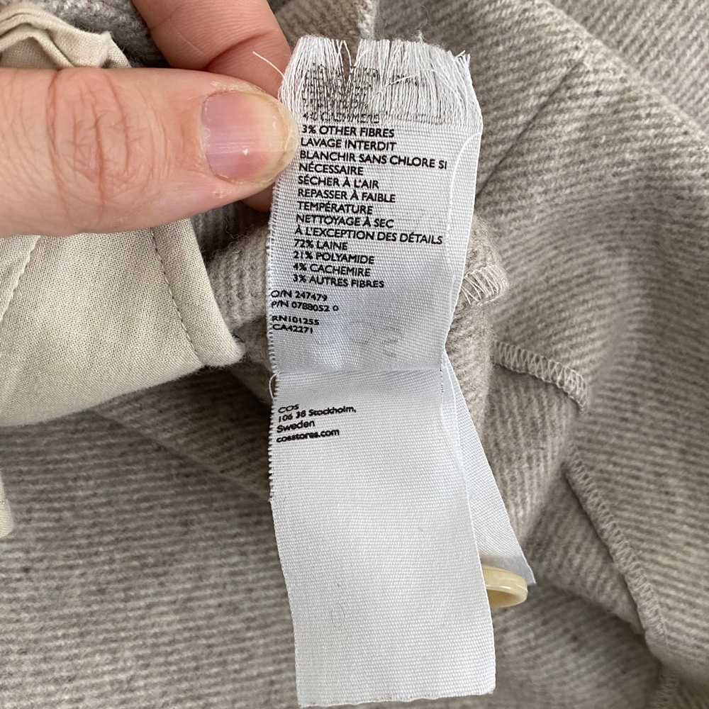 COS  Wool Cashmere Wrap Mini Skirt Neutral Taupe Gray size 6 - Picture 6 of 8